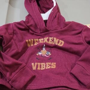 Lemon Maroon Weekend Vibes Hoodie